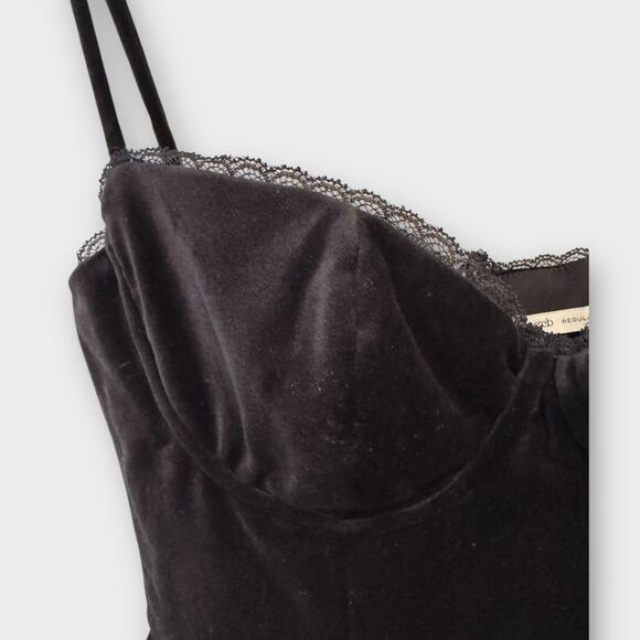 House of CB Mademoiselle Black Velvet Tulle Midi Dress Size Medium - Picture 8 of 13